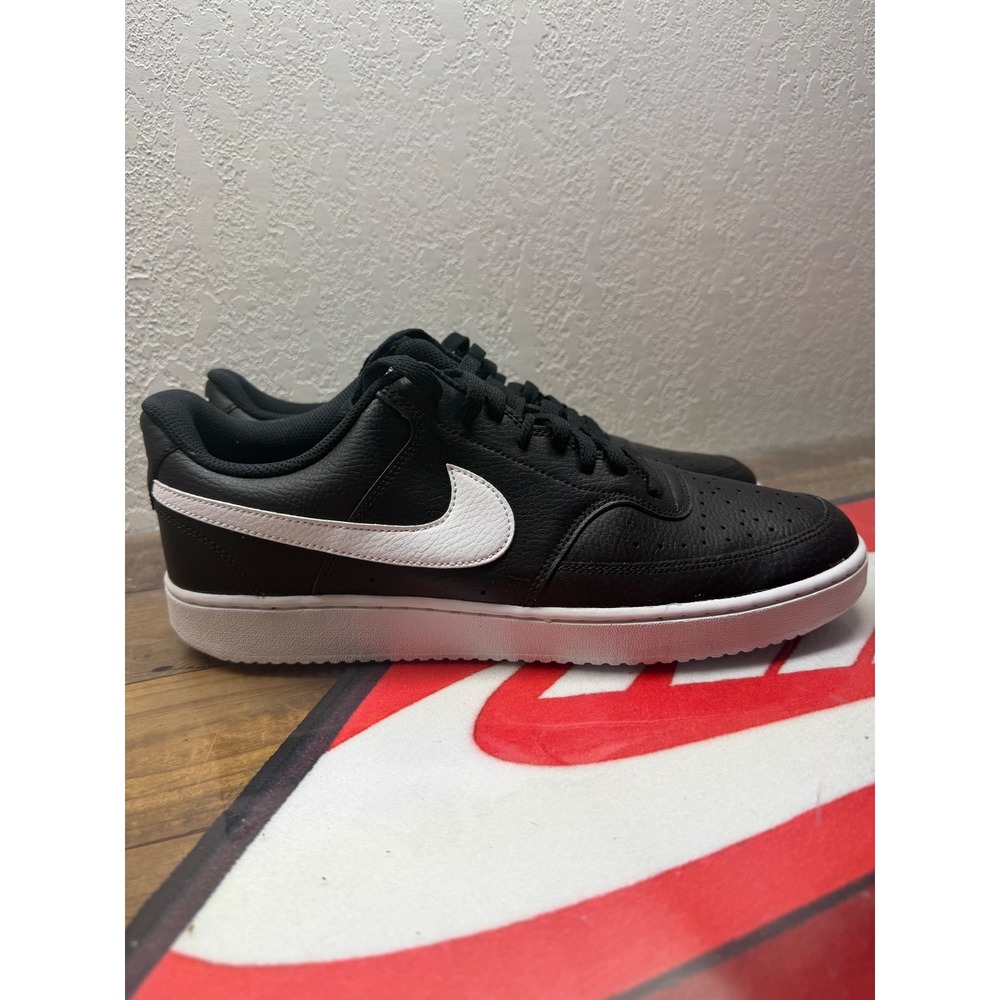 Nike Court Vision Low Black White Sneakers CD5463-001 Mens 13